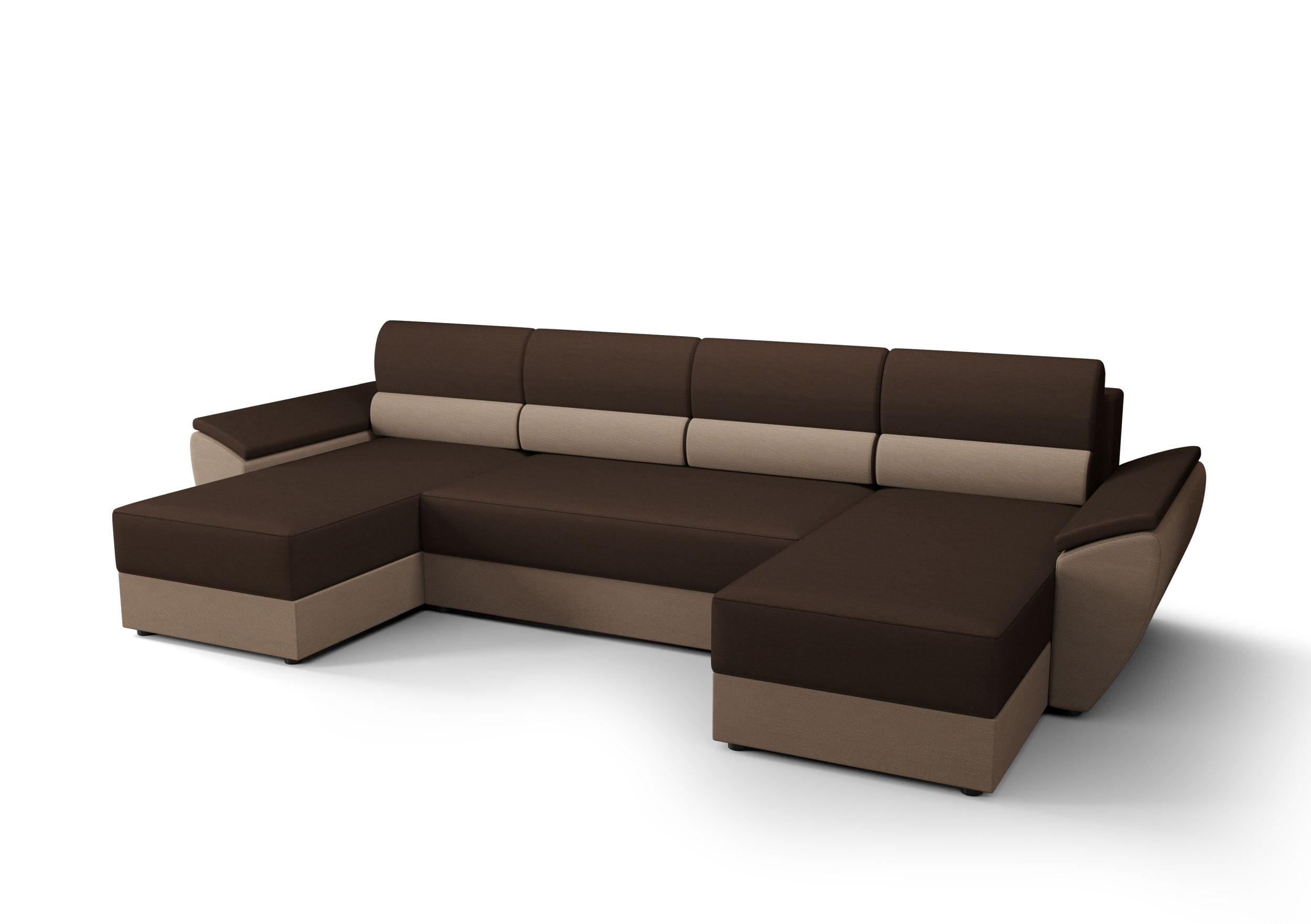 ECKSOFA REBIU2 RAINBOW 20+05 mit Schlaffunktion - Braun, Textil (326/86/140cm) - Bedante