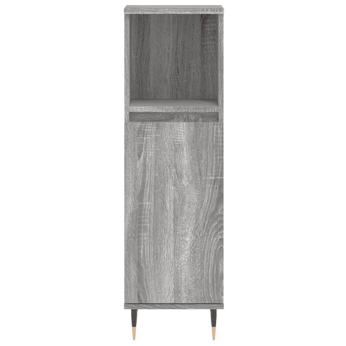 BADMÖBEL-SET 3-TLG. Grau Sonoma Holzwerkstoff - Grau, Holzwerkstoff (30/190/30cm) - vidaXL