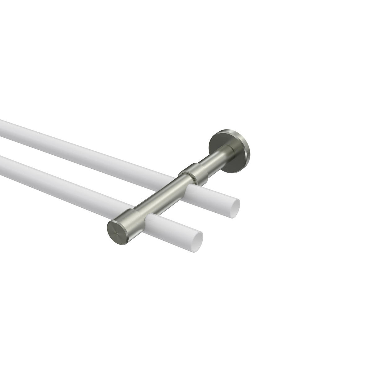 TRÄGER FÜR GARDINENSTANGEN 16 mm Ø, Sinux 2-läufig, Edelstahl-Optik - Edelstahlfarben, Metall (15.8/4/4cm) - INTERDECO