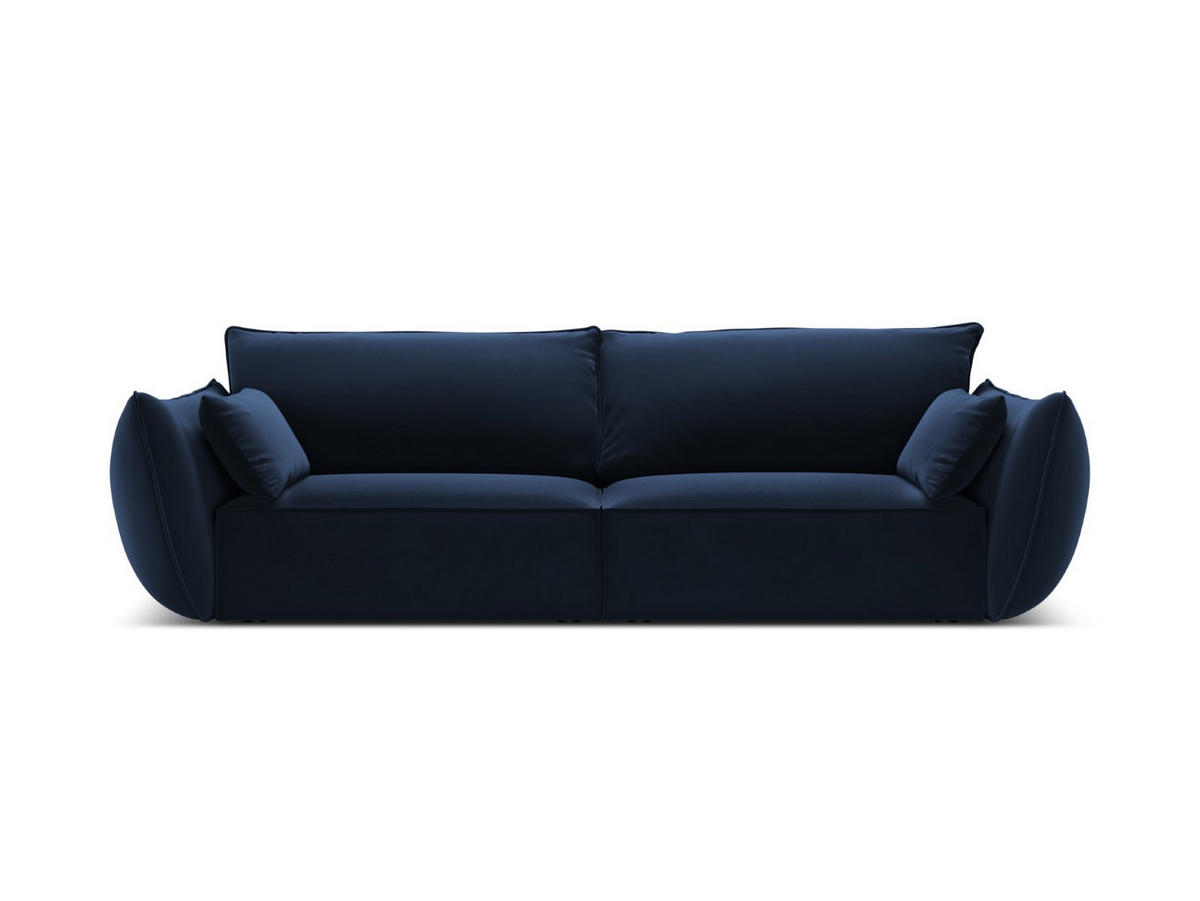 SOFA Kaelle aus Samt königsblau 3 Sitzplätze - Blau, Textil (100/85/208cm) - Micadoni