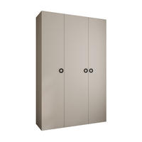 DREHTÜRENSCHRANK 245,5/160/50 3-türig - Kaschmir/Schwarz, Holz/Metall (160/245.5/50cm) - Abiks Möbel