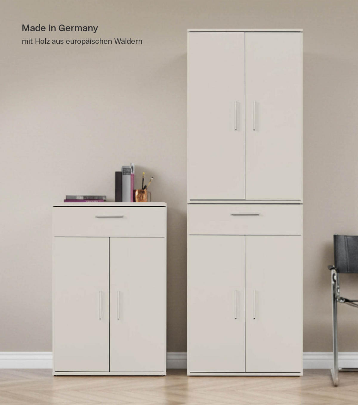 MEHRZWECKSCHRANK Der Praktische - Beige, Holzwerkstoff (60/180/34cm) - Mokebo