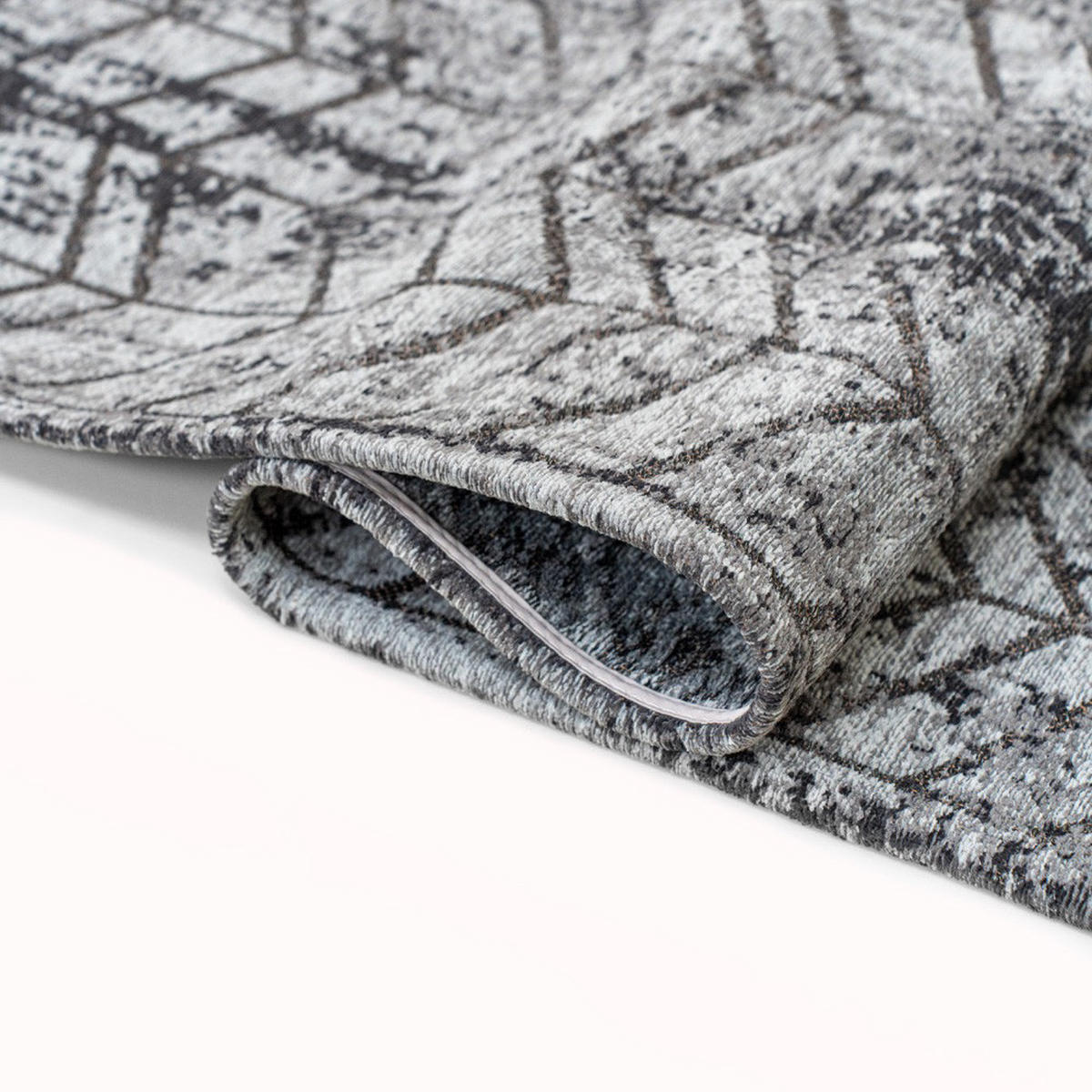 TEPPICH Harlem Contrast Mad Men Jacob's Ladder 80/250 cm - Schwarz, Kunststoff/Textil (80/250cm) - Louis De Poortere