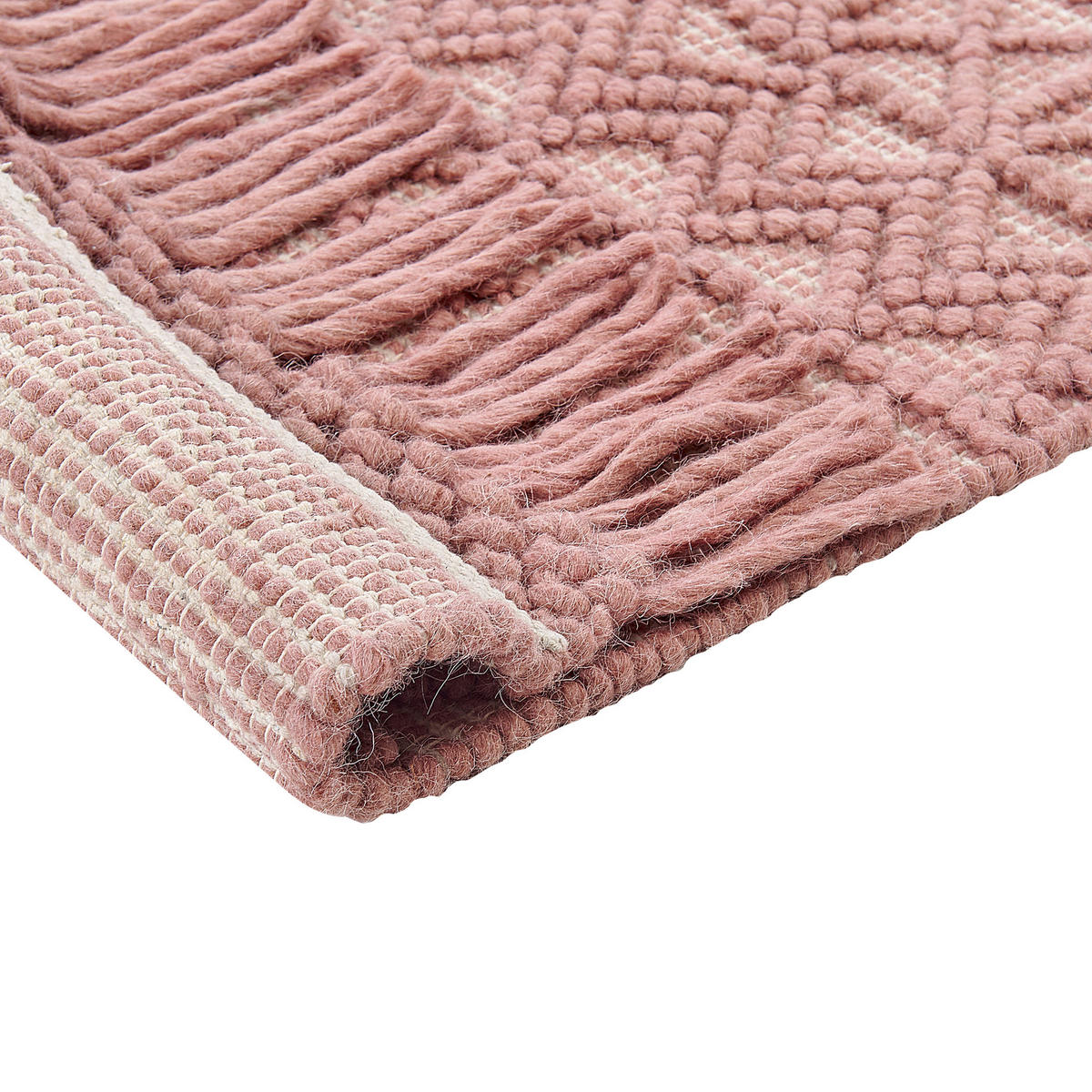 KURZFLOR-TEPPICH Alucra 230/160 cm - Pink, Textil (160/230cm) - Beliani