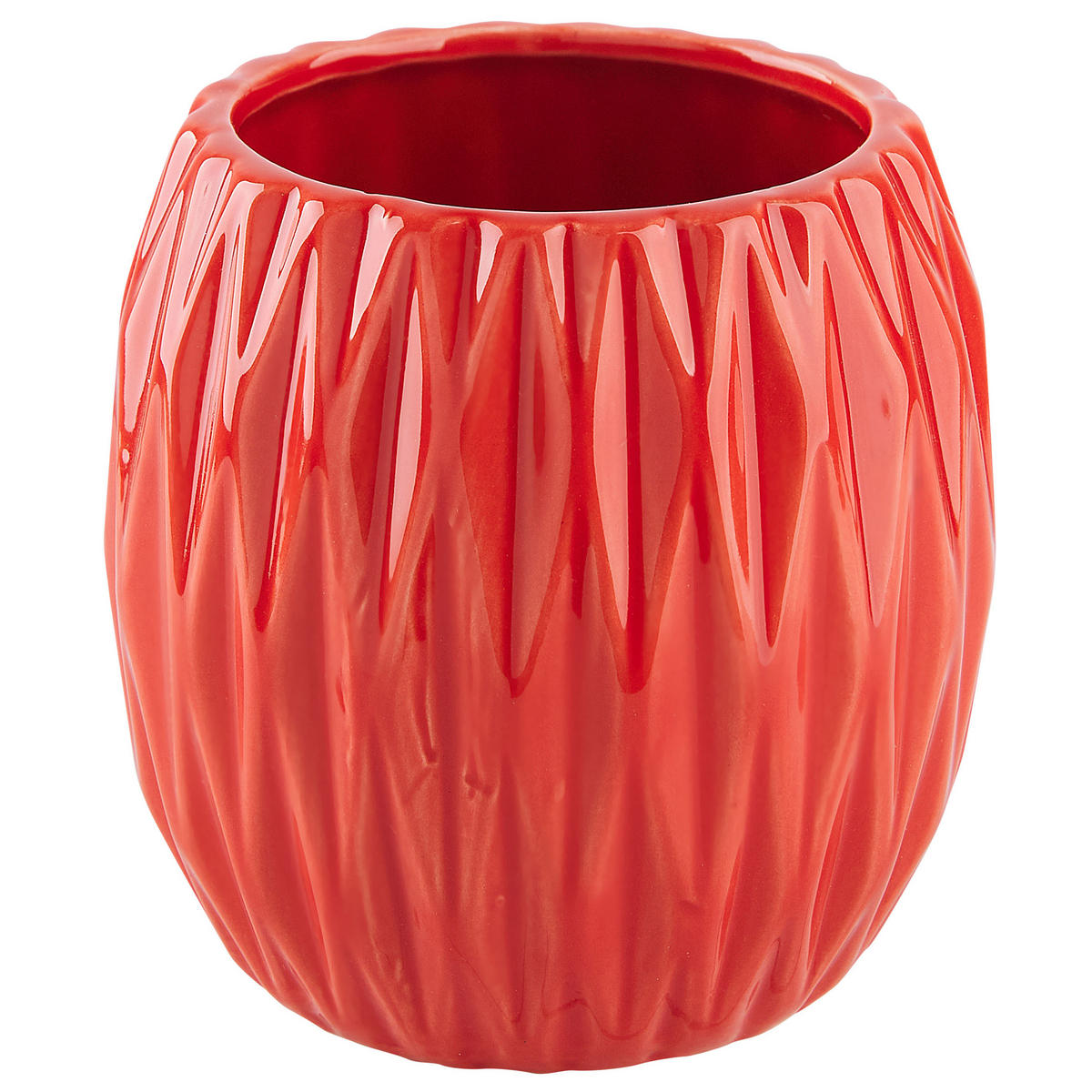 BADEZIMMER Set 3-teilig Keramik rot Belem - Rot, Stein (11/15/11cm) - Beliani