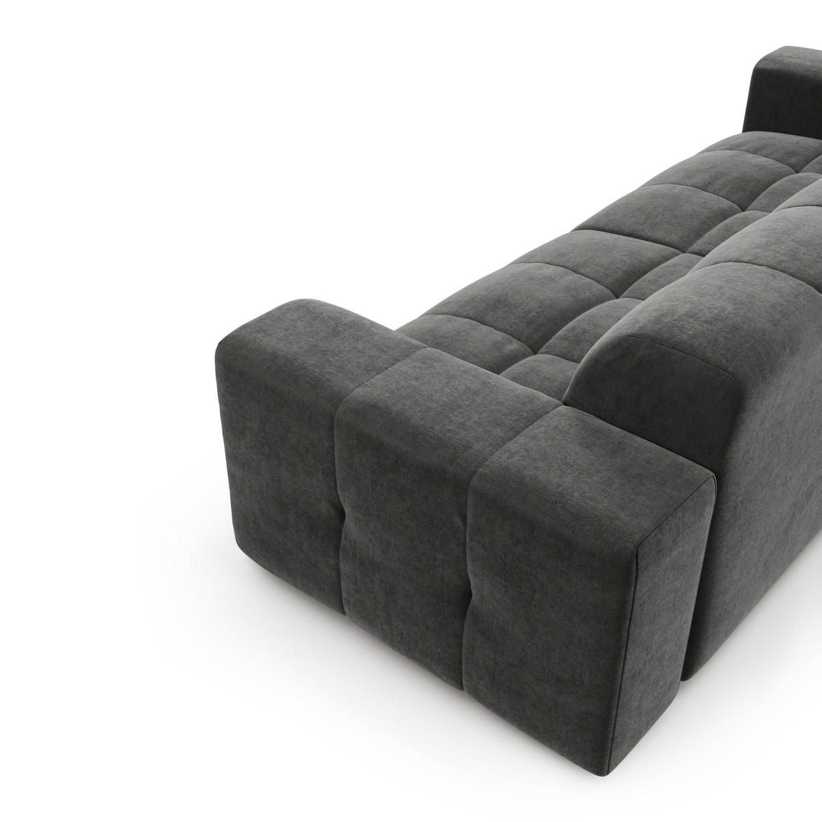 SCHLAFSOFA GERADE Samt Graphitgrau 230cm - Graphitfarben/Grau, Textil (230/45/32cm) - Sia Home