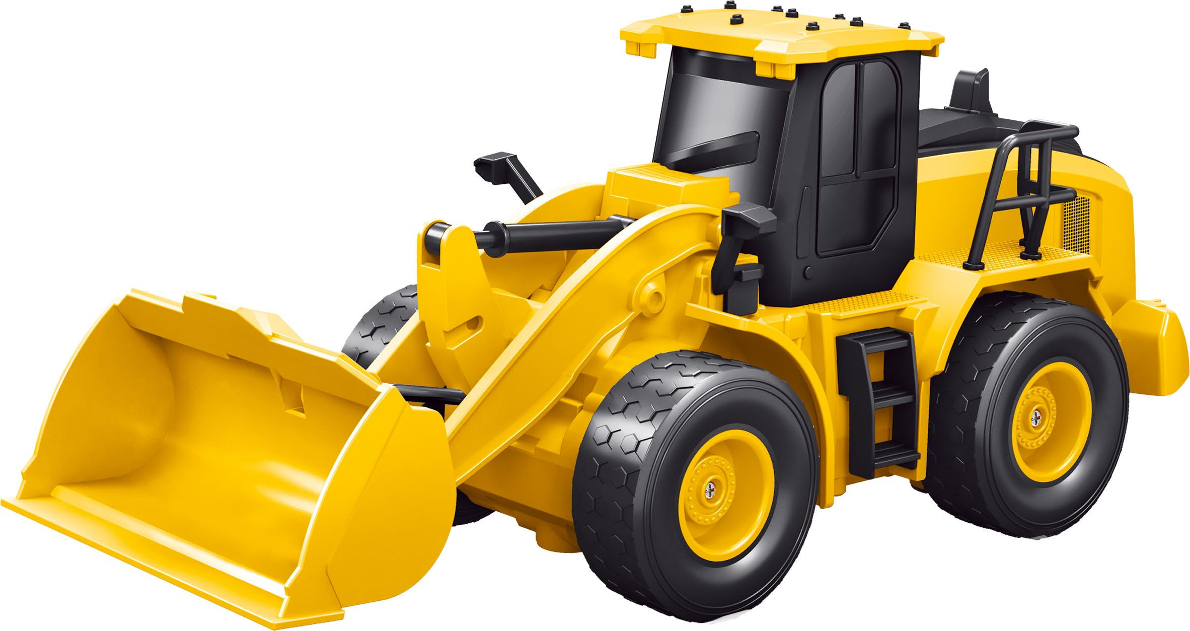 RC-BULLDOZER Auto mit Batterien und Fernbedienung steuerbar in alle Richtungen Schaufel steuerbar inkl USB Ladekabel und ausbaubarem Akku - Gelb, Kunststoff (10/24/8.6cm) - Northpoint
