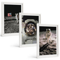 BILDER SET 3er Set - 40x60 cm Weißer Rahmen - NASA-Mondlandung - Weiß, Kunststoff (40/60cm) - TULUP