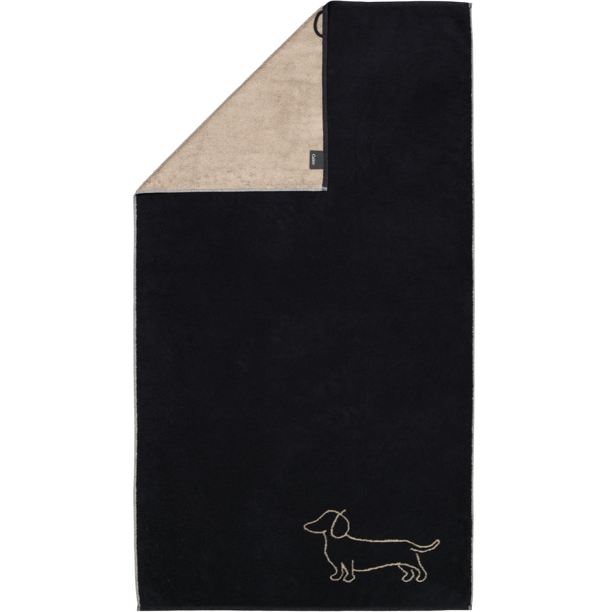 DUSCHTUCH WE LOVE DOGS COMPANION 6248 SCHWARZ-BEIGE - 93 - Schwarz, Textil (80/150cm) - Cawoe