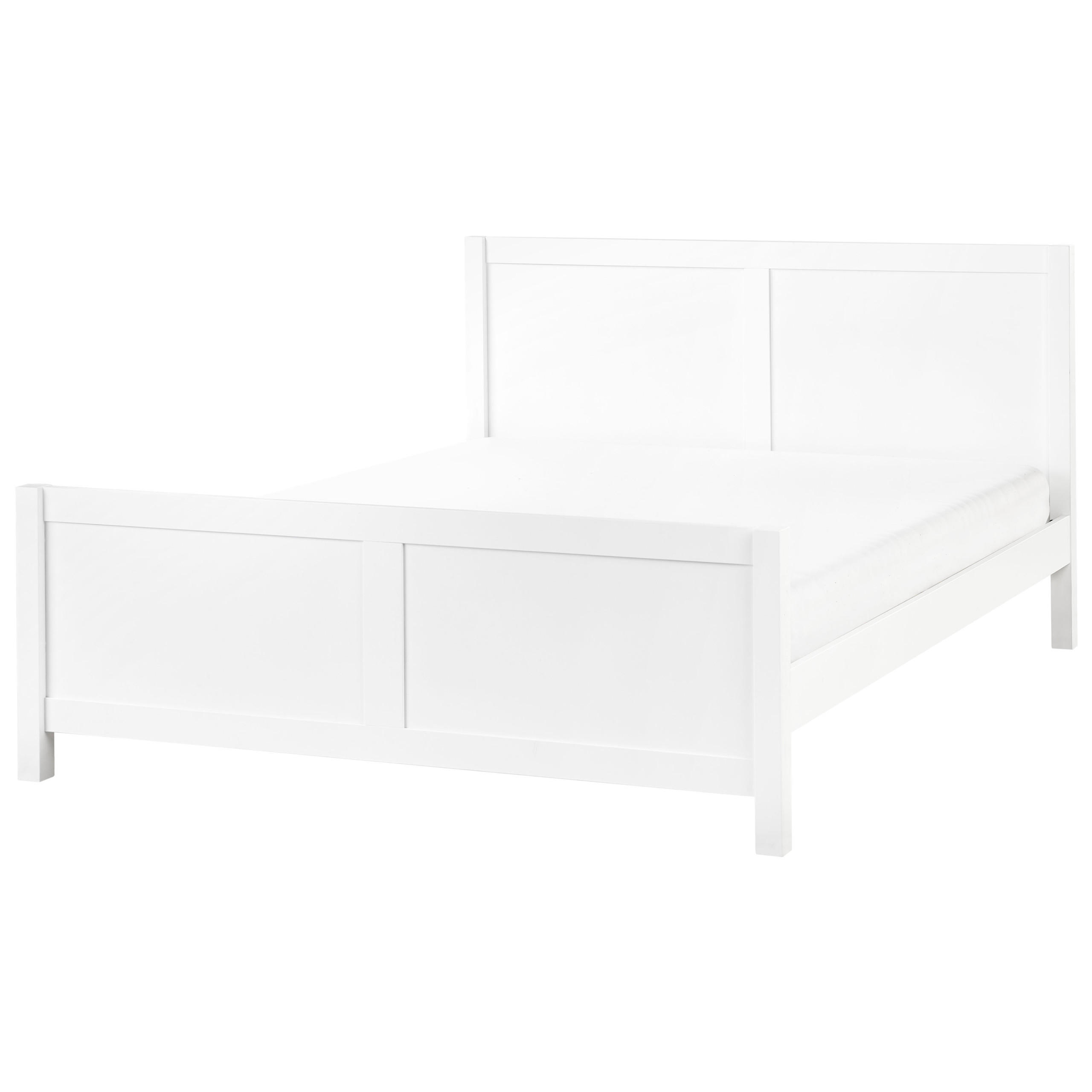 BETT mit Lattenrost 160x200 cm Weiß Champagnat - Weiß, Holz (160/200cm) - Beliani