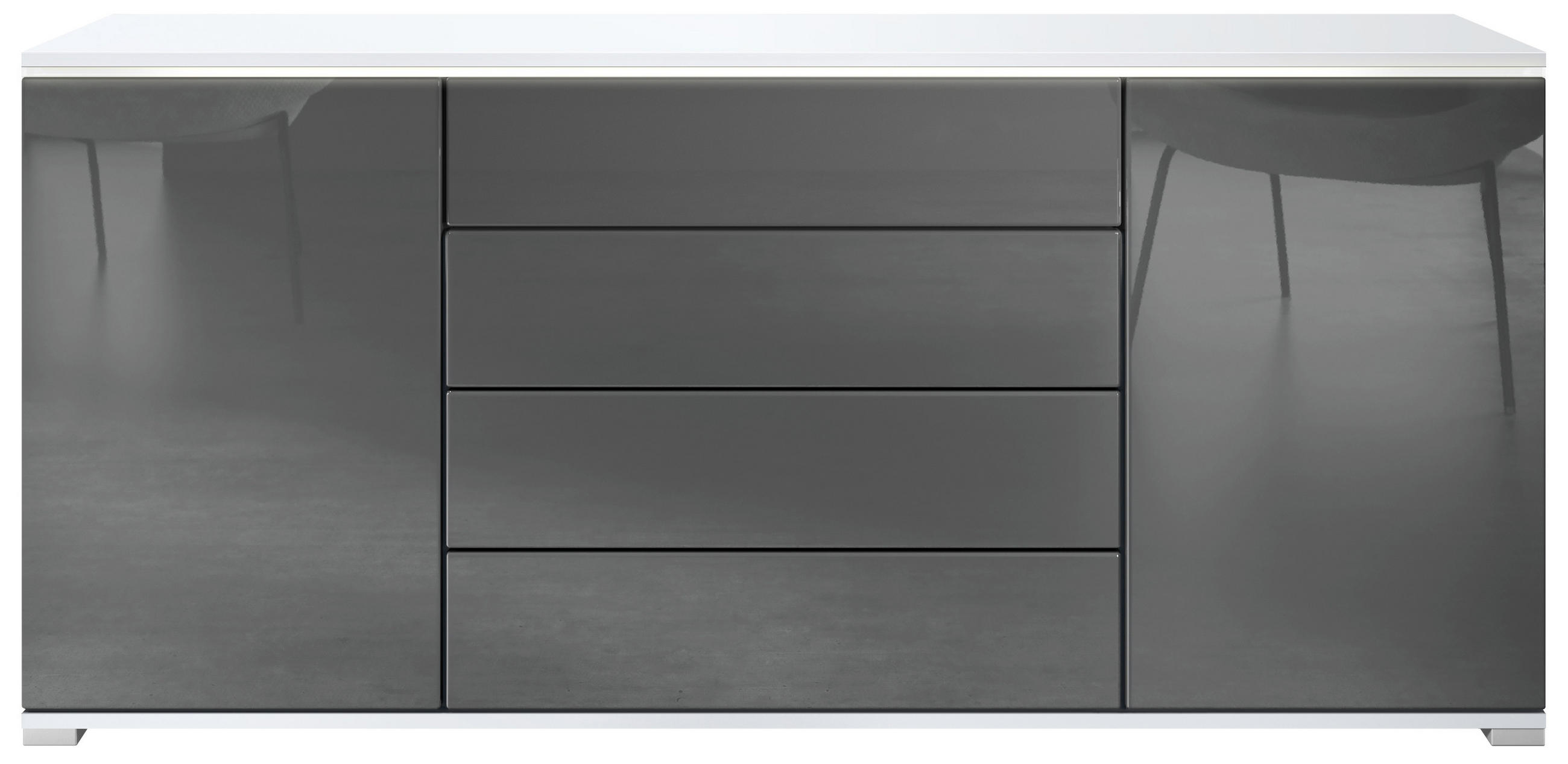 SIDEBOARD Faro Grau Hochglanz - Grau, Holzwerkstoff (166.5/75.5/35cm) - Vladon