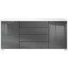 SIDEBOARD Faro Grau Hochglanz - Grau, Holzwerkstoff (166.5/75.5/35cm) - Vladon