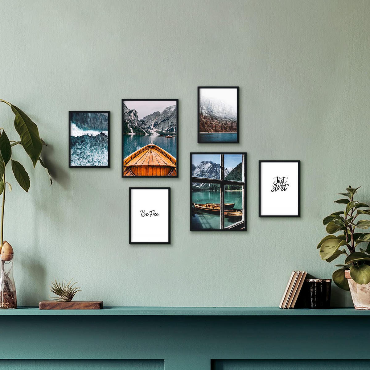 POSTER Set Mit 6 Wintersee Wandbild A3 & A4 Rahmenlos - Klar, Papier (29/3cm) - Nacnic