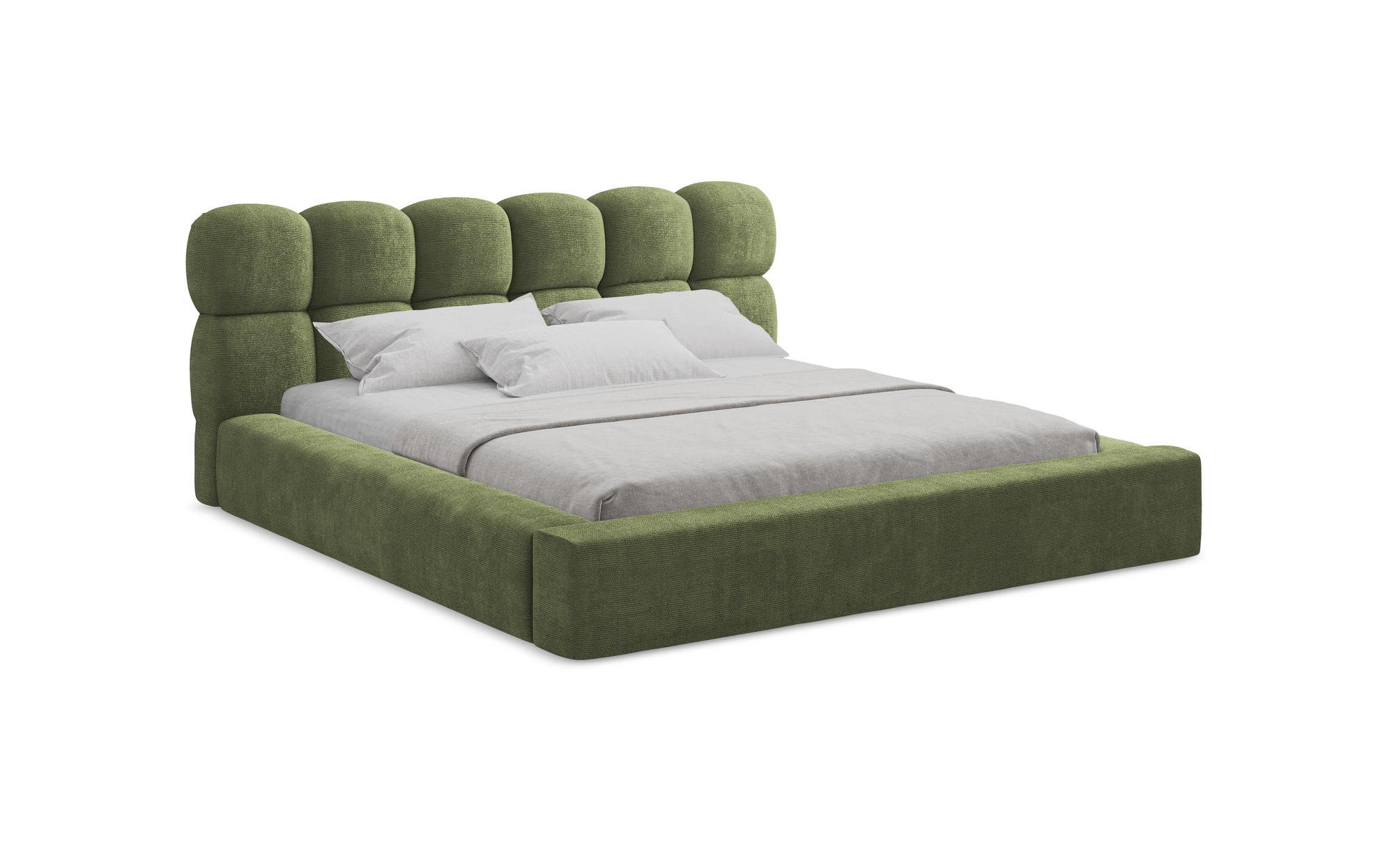 POLSTERBETT mit Bettkasten und Lattenrost 180x240 Grün - Schwarz/Grün, Kunststoff/Textil (140/200cm) - Makamii