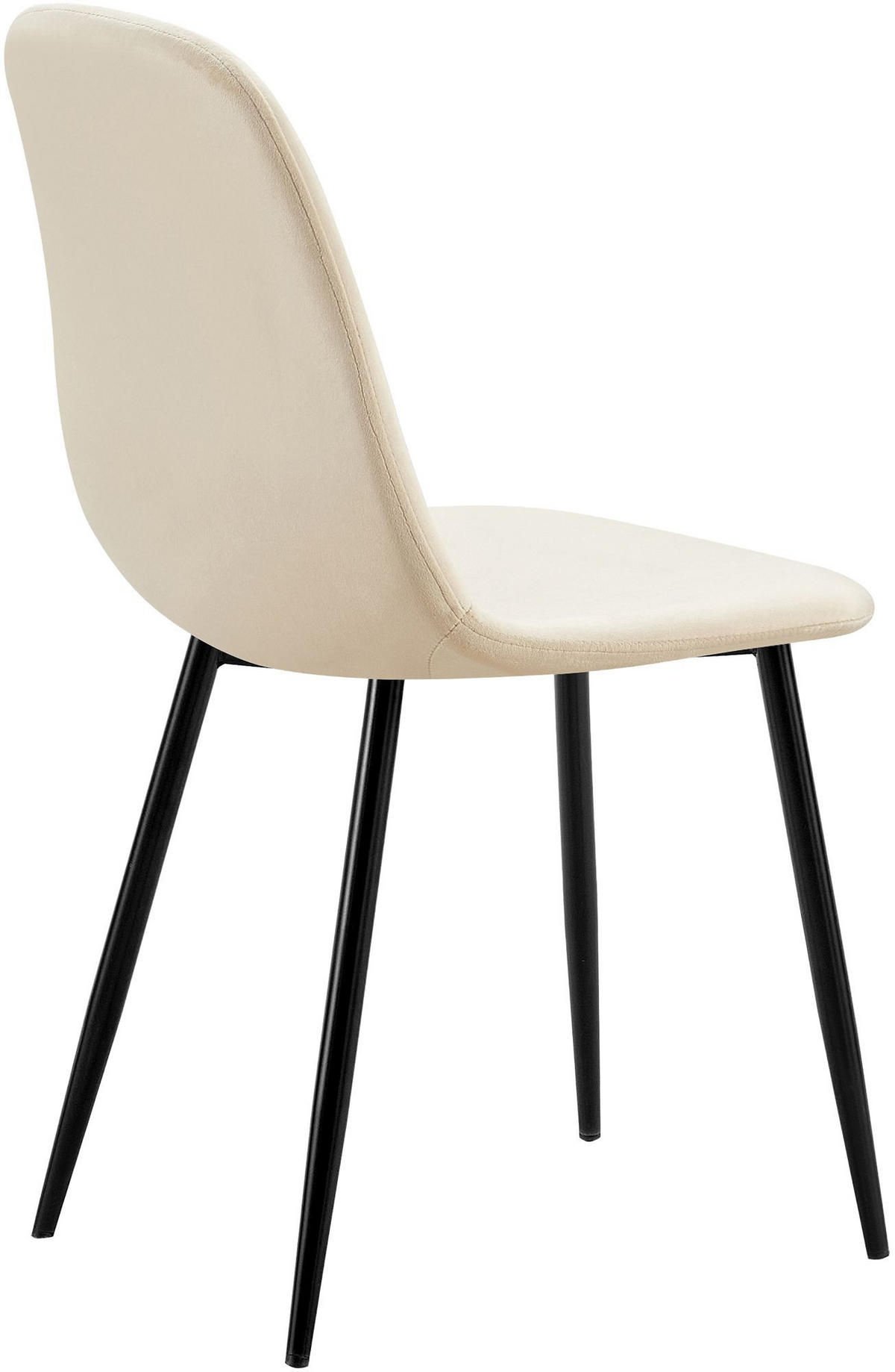 STUHL 4 Samt Creme - Creme/Schwarz, Textil/Metall (45/88/54cm) - CLP