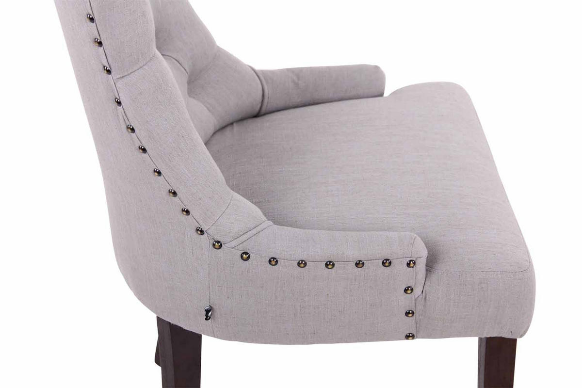 ESSZIMMERSTUHL Aboli Stoff, antik Grau - Dunkelbraun/Grau, Holz/Textil (55/92/58cm) - TPFLiving