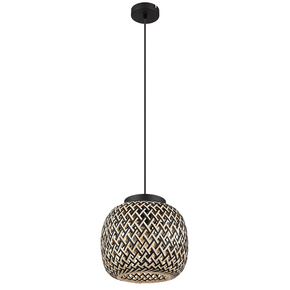 HÄNGELEUCHTE Metall Bambus Braun - Braun, Holz (30/30/120cm) - Globo Lighting