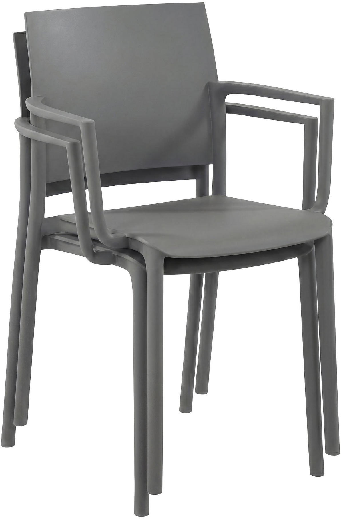 GARTENMÖBEL-SET Frida 2 Stühle 186x72x81cm Kunststoff Dunkelgrau Balkonset - Dunkelgrau, Kunststoff - DELUKE