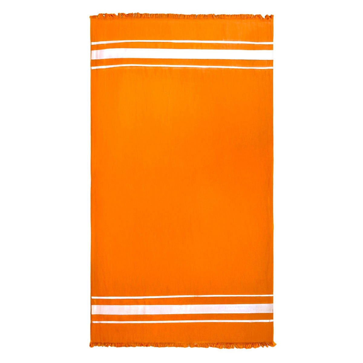 HAMAMTUCH mit Frottee gefüttert Orange 90x170 340g/m² - Karibik Mandarine - Orange, Textil (170/90cm) - LE COMPTOIR DE LA PLAGE