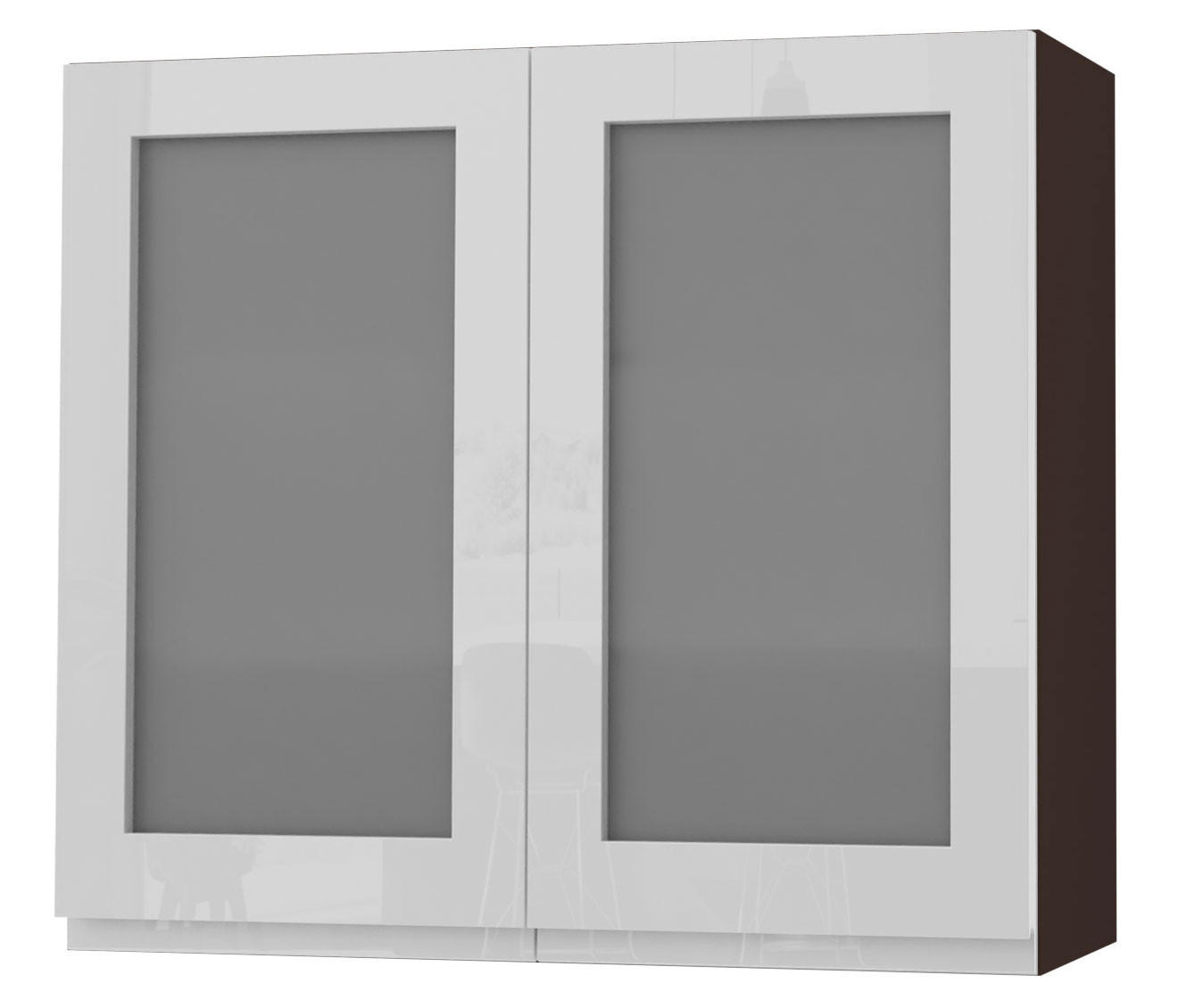HÄNGESCHRANK Florence W3S/80 Lava / RAL 9003 signalweiß HG 80 / 32,5 / 72cm - Dunkelgrau/Weiß Hochglanz, Holz/Holzwerkstoff (80/72/32.5cm) - Feldmann-Wohnen