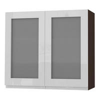 HÄNGESCHRANK Florence W3S/80 Lava / RAL 9003 signalweiß HG 80 / 32,5 / 72cm - Dunkelgrau/Weiß Hochglanz, Holz/Holzwerkstoff (80/72/32.5cm) - Feldmann-Wohnen