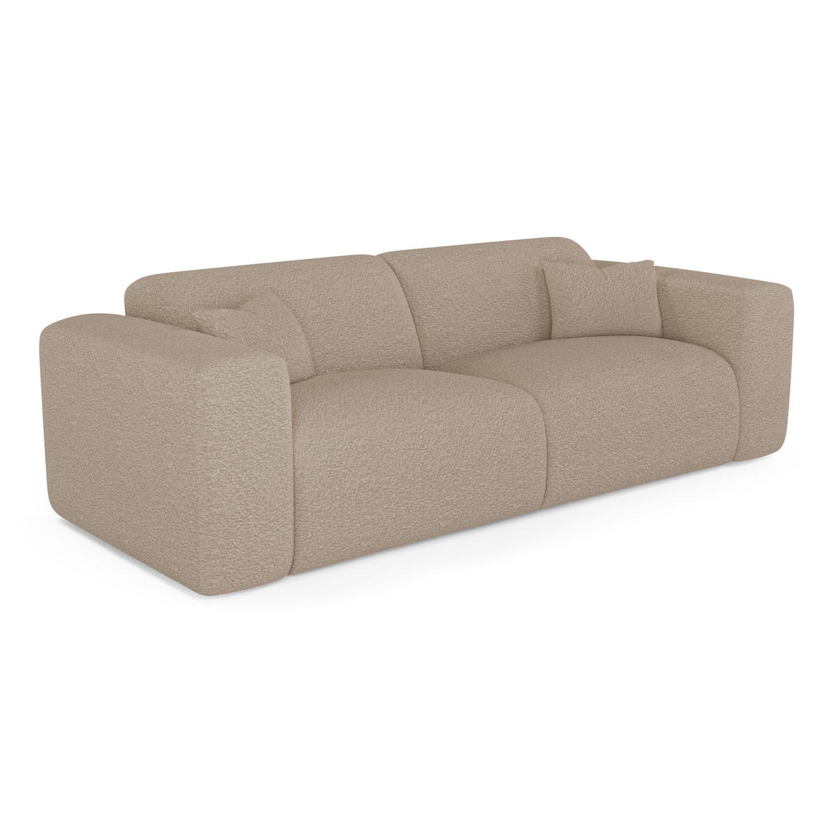 SCHLAFSOFA GERADE Bouclé-Stoff Taupe 214cm - Taupe, Textil (214/73/95cm) - Sia Home