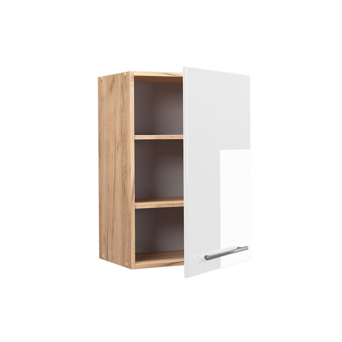 HÄNGESCHRANK Fame-Line Weiß Hochglanz 50 cm - Honigeiche/Weiß Hochglanz, Holzwerkstoff (50/72/34.1cm) - Vicco