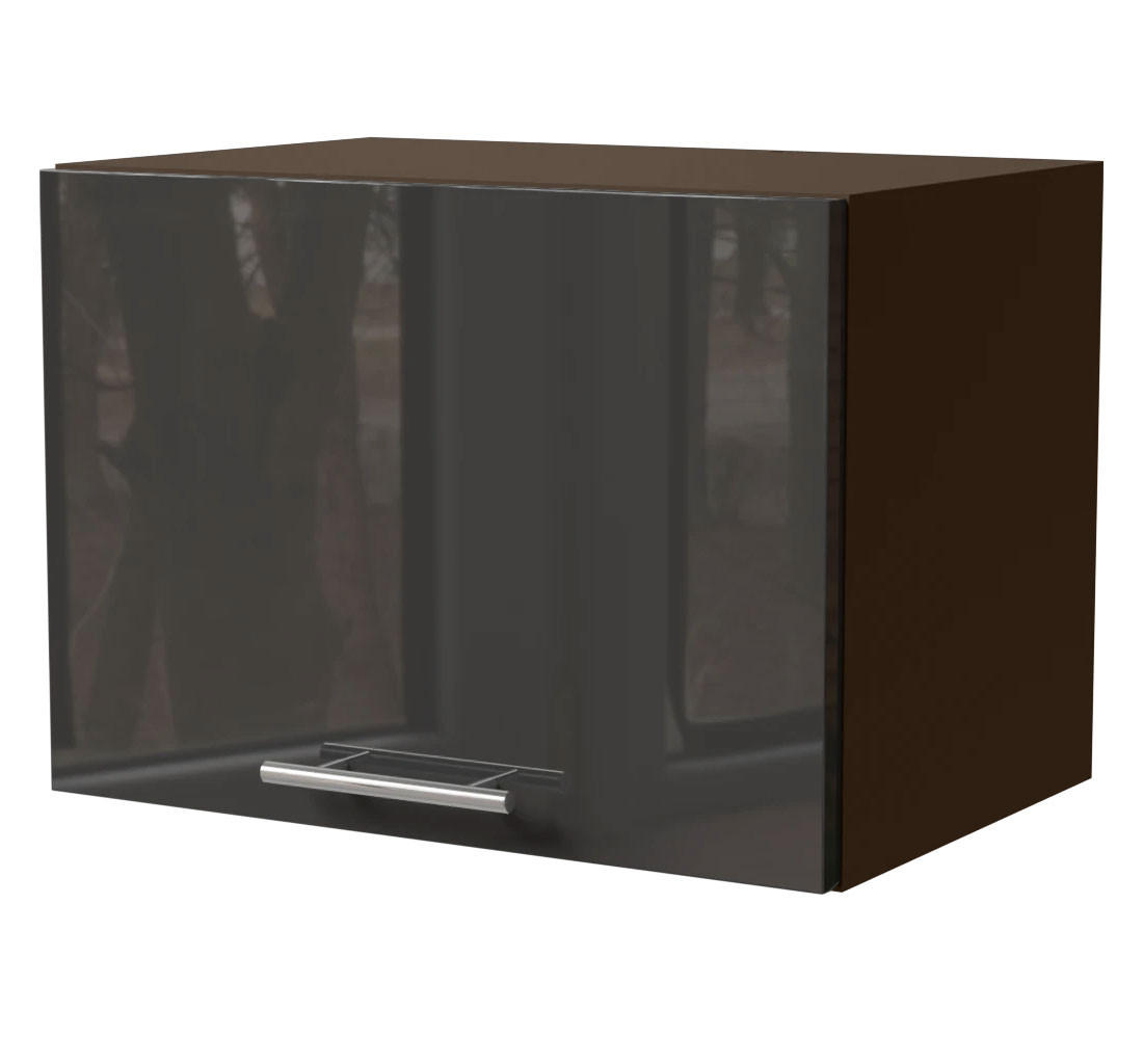 KLAPPHÄNGESCHRANK Essen W4B/50 Graphit Hochglanz / Lava Matt 50 / 32,5 / 36cm - Dunkelgrau/Graphitfarben, Holz/Holzwerkstoff (50/36/32.5cm) - Feldmann-Wohnen