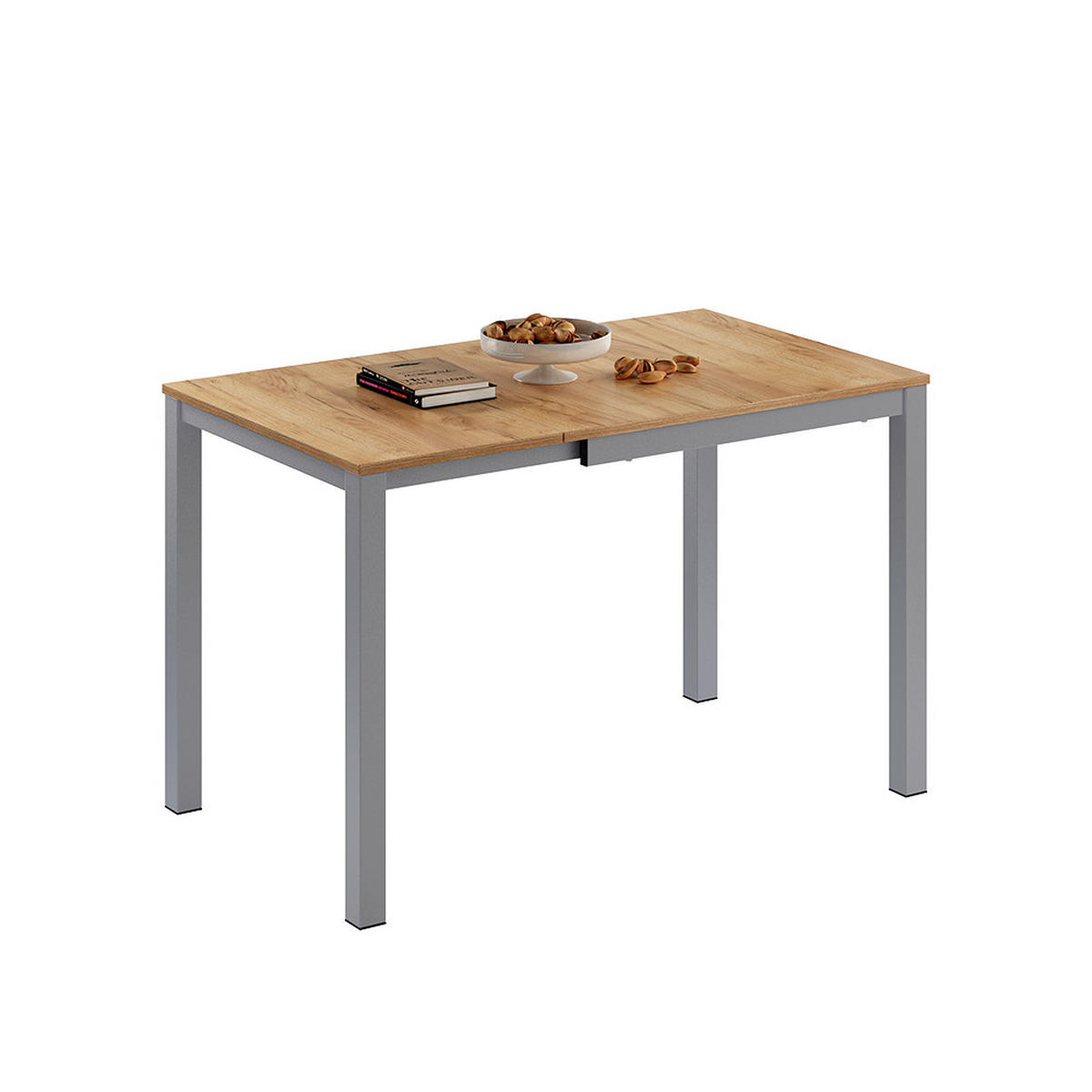 ESSTISCH Granny Eiche/Grau 120 x 70 cm ausziehbar - Graubraun/Grau, Holzwerkstoff (70/120/76cm) - Vicco