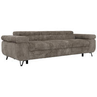 3-SITZER SOFA PETER - Hellbraun Cord - Hellbraun/Schwarz, Textil/Metall (262/76/99cm) - MKS