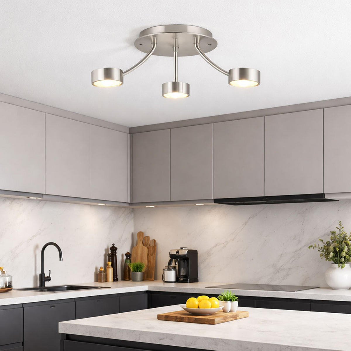 DECKENLEUCHTE COPO Silber matt - Silberfarben, Metall (18.2/18.2/58cm)