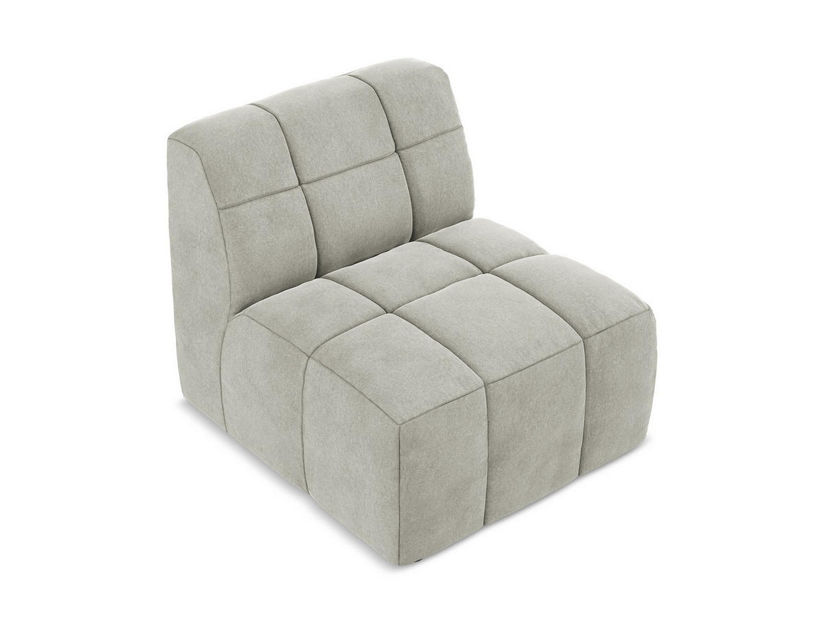 SOFAELEMENT Samt Stoff Grau - Hellgrau/Schwarz, Holzwerkstoff/Kunststoff (75/77/90cm) - Makamii