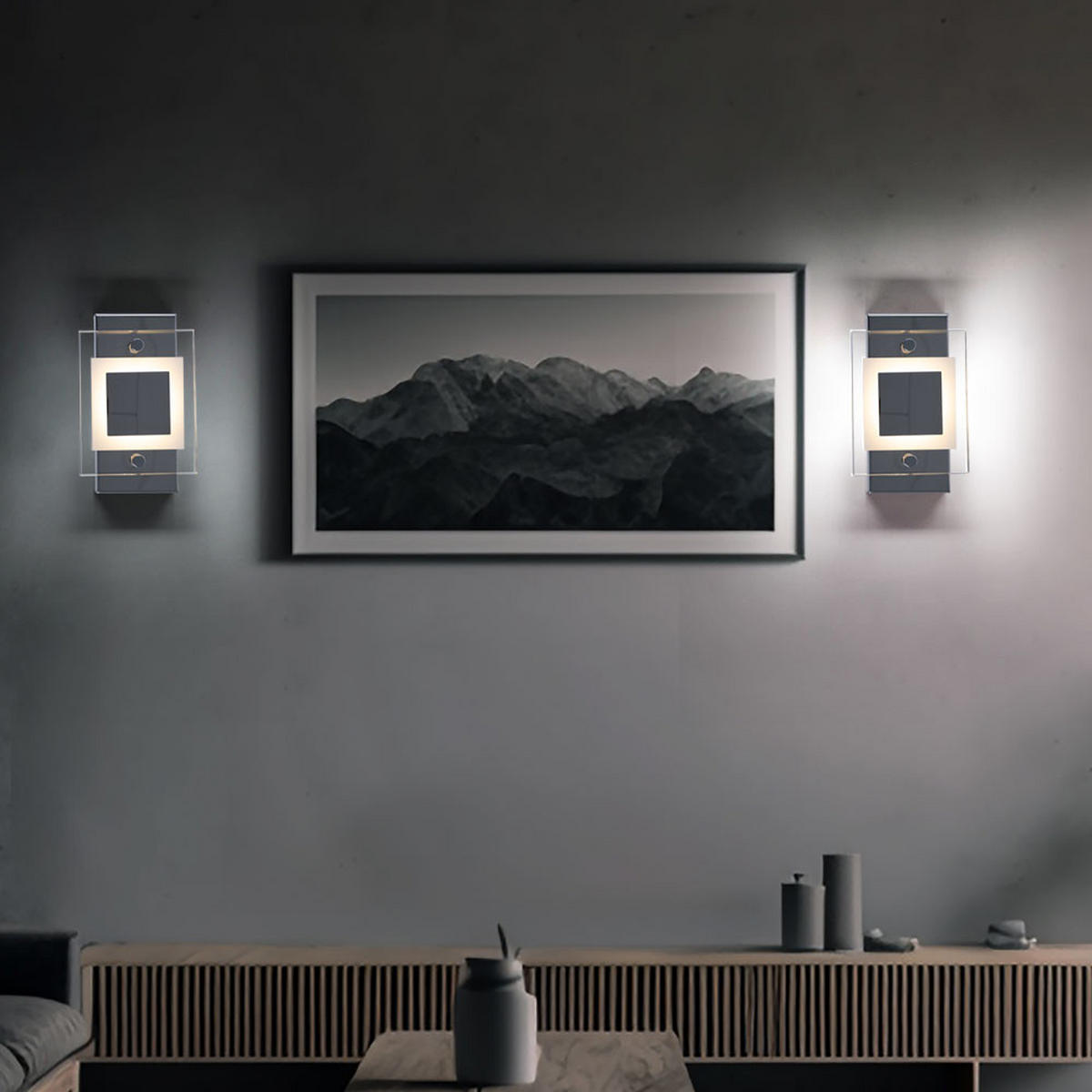 LED WANDLEUCHTE SPLASH Chrom Silber 2er Set - Silberfarben, Glas (10/5/15cm)