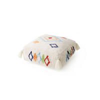 WOLL-POUF handgefertigt Malika Multicolor 55x55x20 cm - Multicolor, Textil (55/20/55cm) - Lytte