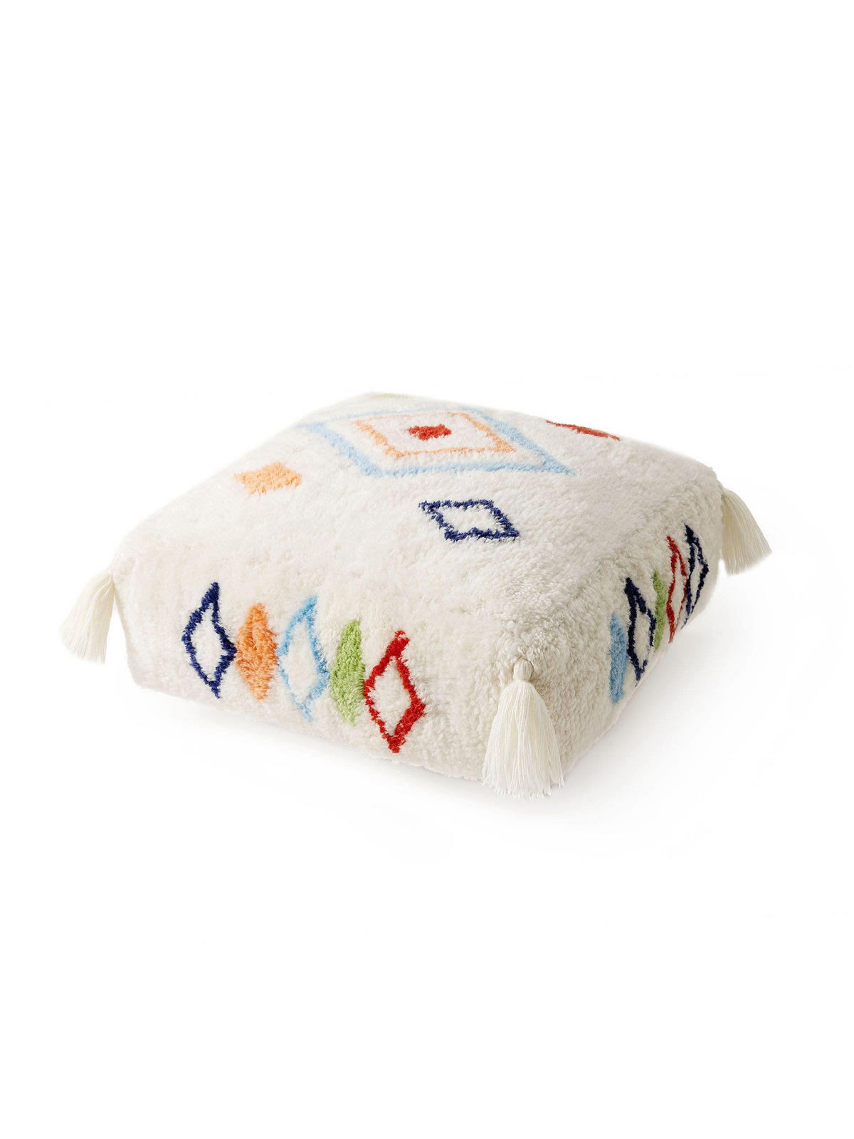 WOLL-POUF handgefertigt Malika Multicolor 55x55x20 cm - Multicolor, Textil (55/20/55cm) - Lytte