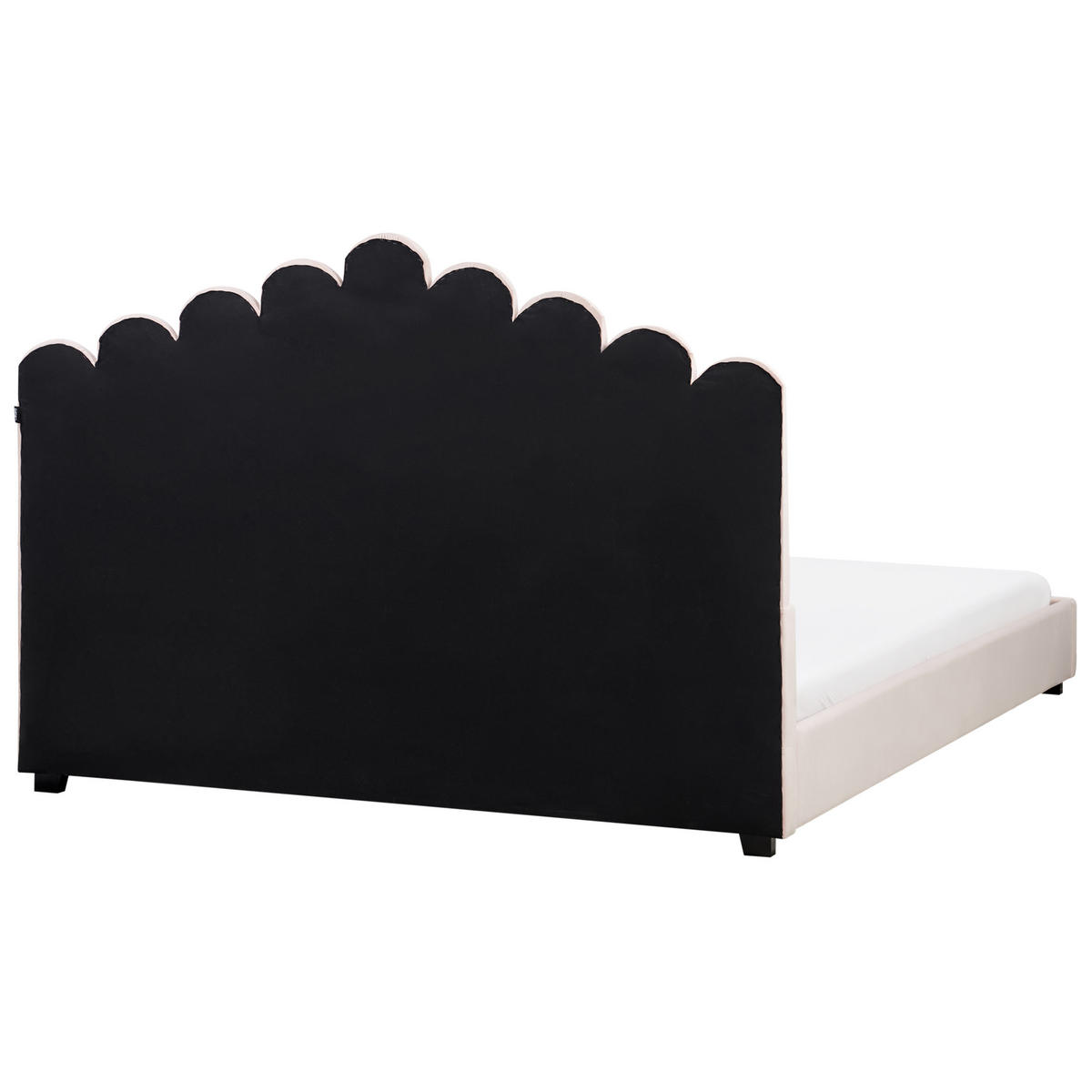 BETT mit Lattenrost 180/200 cm Pastellrosa Vincennes - Pink/Schwarz, Textil (180/200cm) - Beliani