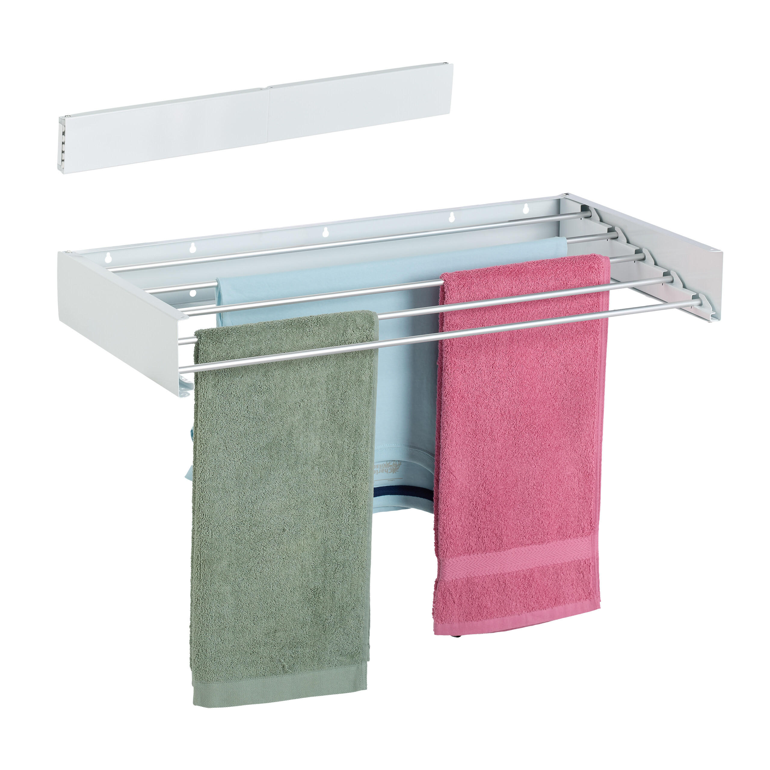 NÁSTENNÝ sušiak na prádlo - viacfarebná, kov (80/10/40cm) - Relaxdays