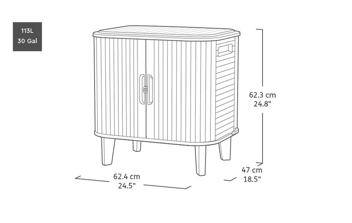 GARTENBOX Velo - Grau, Kunststoff (62.3/62.4/47cm) - Keter