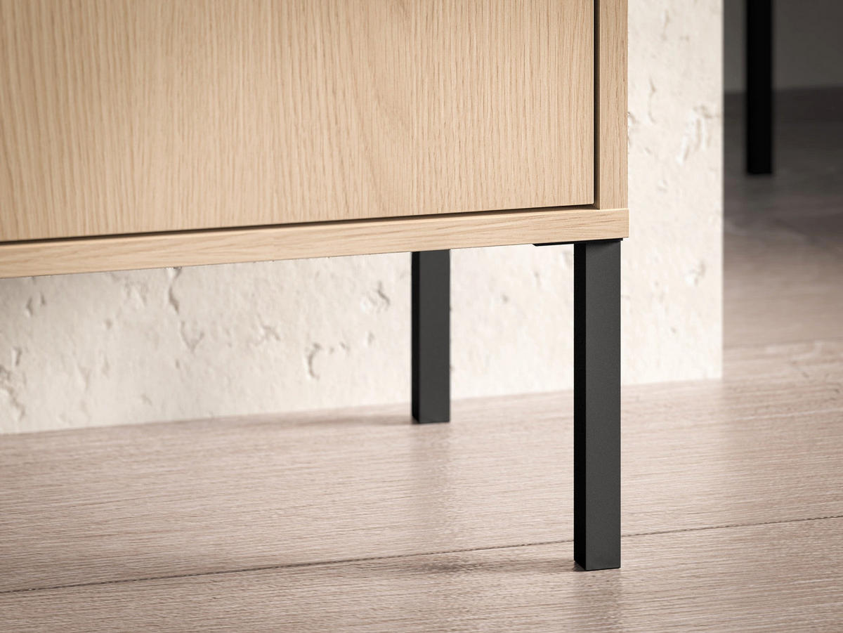 NACHTTISCH Barnee Eichenholzoptik 40 cm - Eichefarben/Schwarz, Holzwerkstoff (40/53/34cm) - Selsey