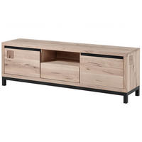 TV-BOARD Wildeiche 170x40x56 bianco geölt VILLANDERS #213 - Beige, Holz (170/56/40cm) - Massivmoebel24