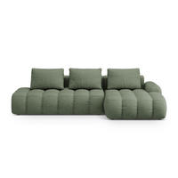 AUSKLAPPBARES-ECKSOFA rechts mit Container Linz aus strukturiertem Stoff dunkles olivgrün 3 Sitzplätze - Dunkelgrün, Textil (142/275cm) - Cosmopolitan Design