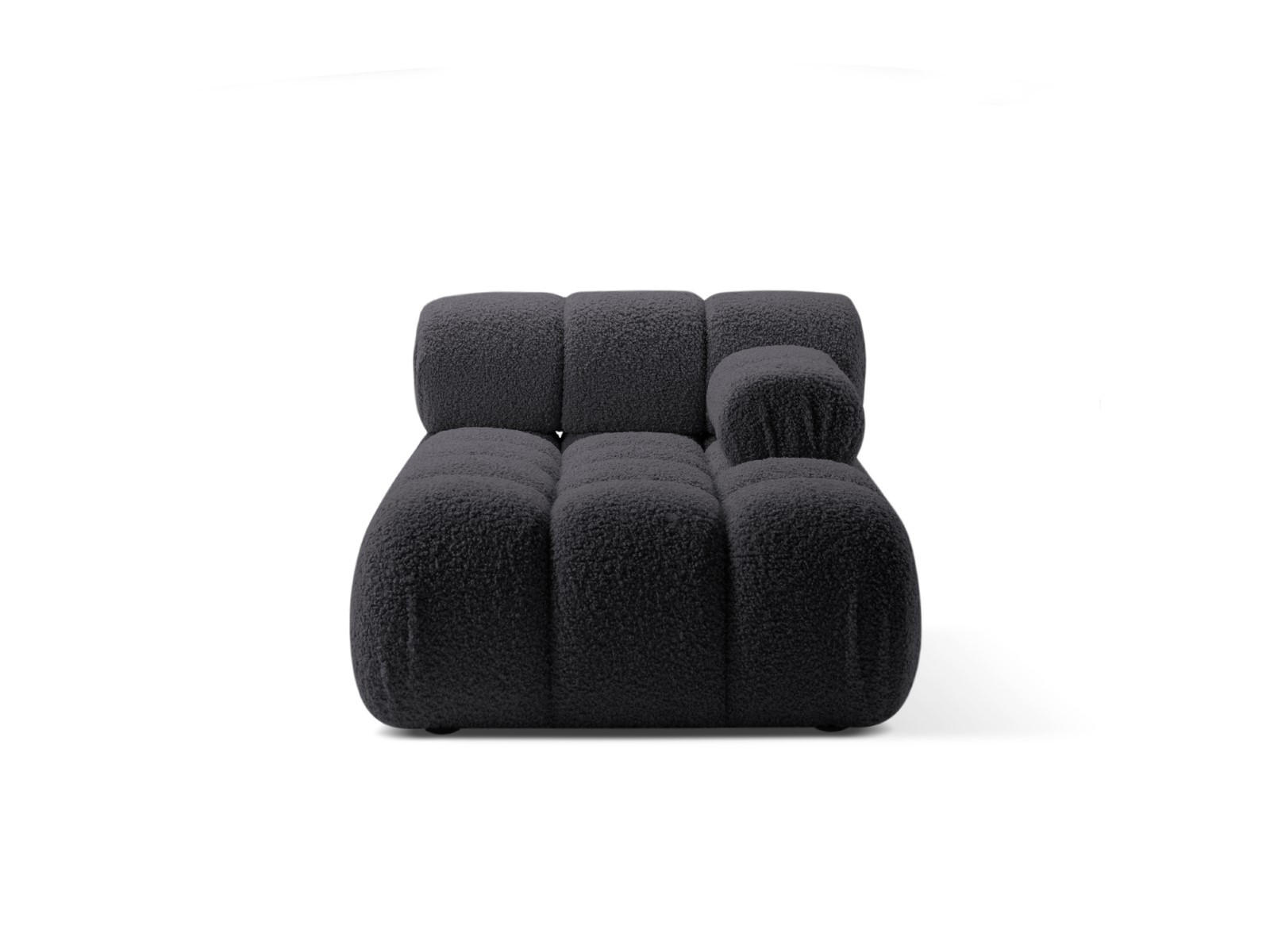 CHAISELONGUE rechts Bellis aus Boucle graphit - Graphitfarben, Textil (94/70/155cm) - Micadoni