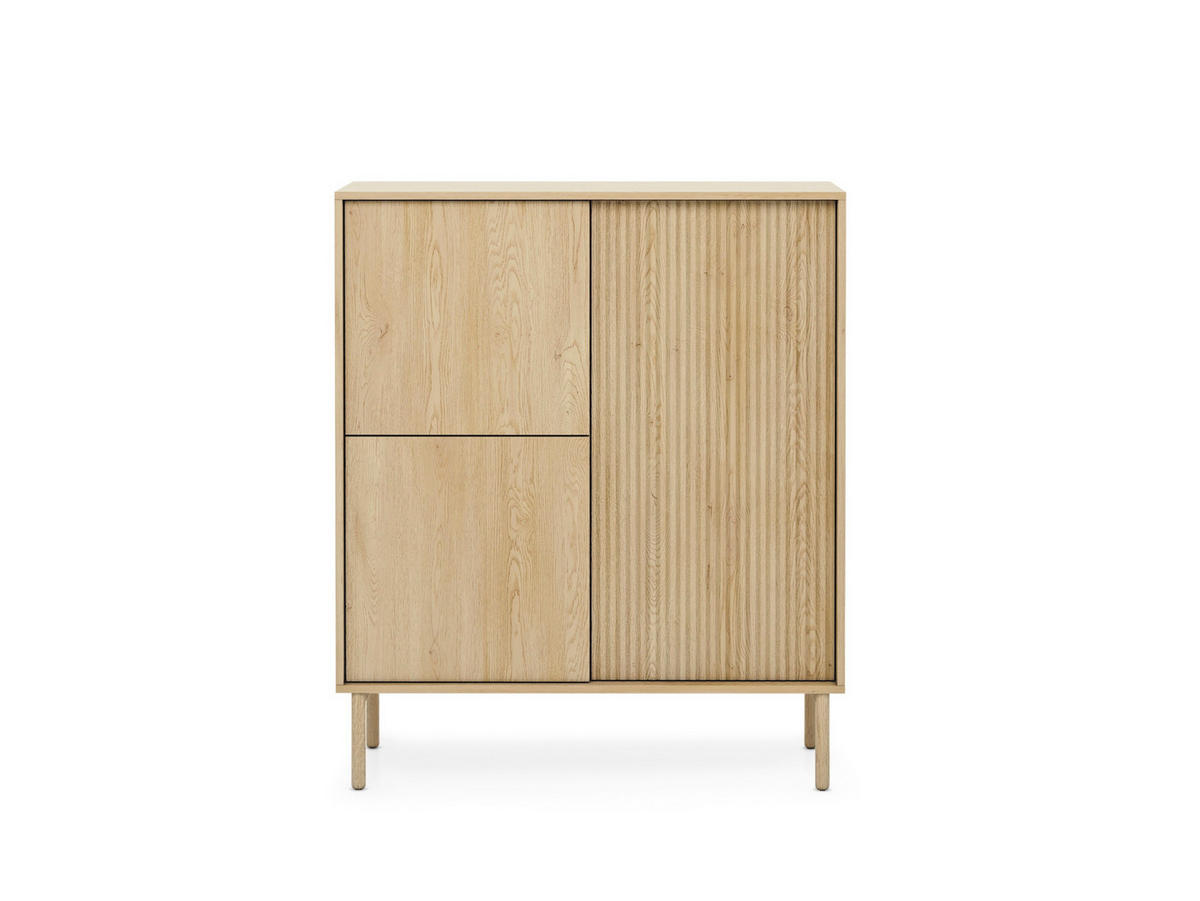 SIDEBOARD ROCCO 103,5x39,5x121,8 cm mit 3 Türen Eichefarben - Braun, Holzwerkstoff (103.5/121.8/39.5cm) - MASSENO