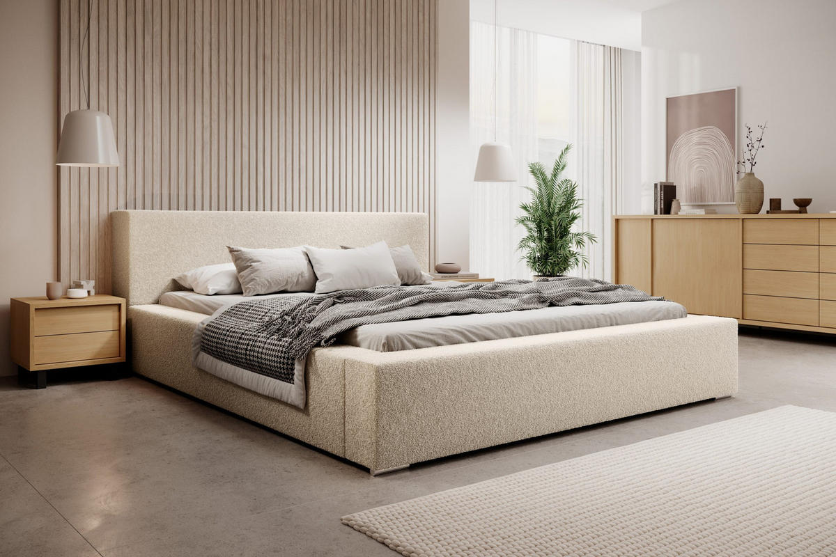 POLSTERBETT Jenne 180x200 cm, Creme - Creme, Textil (180/200cm) - Fedve