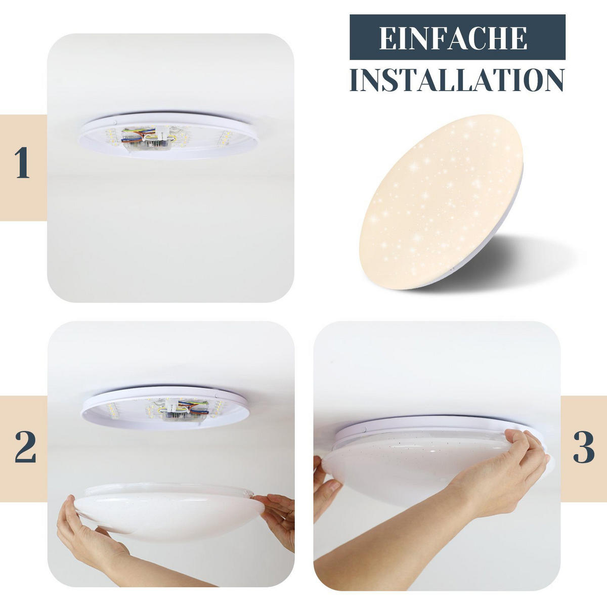 LED-DECKENLEUCHTE Iris 25.2/25.2/6.2 cm - Weiß, Kunststoff (25.2/25.2/6.2cm) - Nettlife