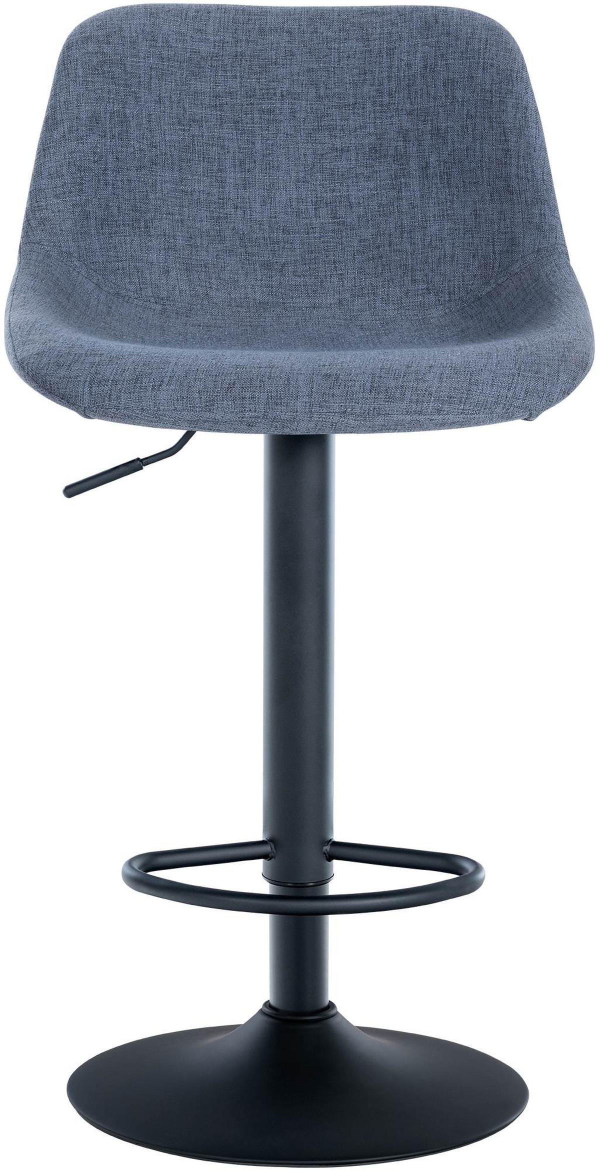 BARHOCKER Stoff blau - Blau/Schwarz, Textil/Metall (43/79/49cm) - CLP