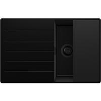 SPÜLBECKEN Kopenhagen, 2-er set Alles Schwarz 78/50 cm 1 Becken + Ablauf-Set + Schneidebrett ab 45er Unterschrank - Schwarz, Kunststoff (78/20/50cm) - Primagran