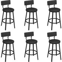 BARHOCKER 6er Set, Metallgestel, Schwarz - Schwarz, Holzwerkstoff/Metall (51.5/89/51.5cm) - Woltu