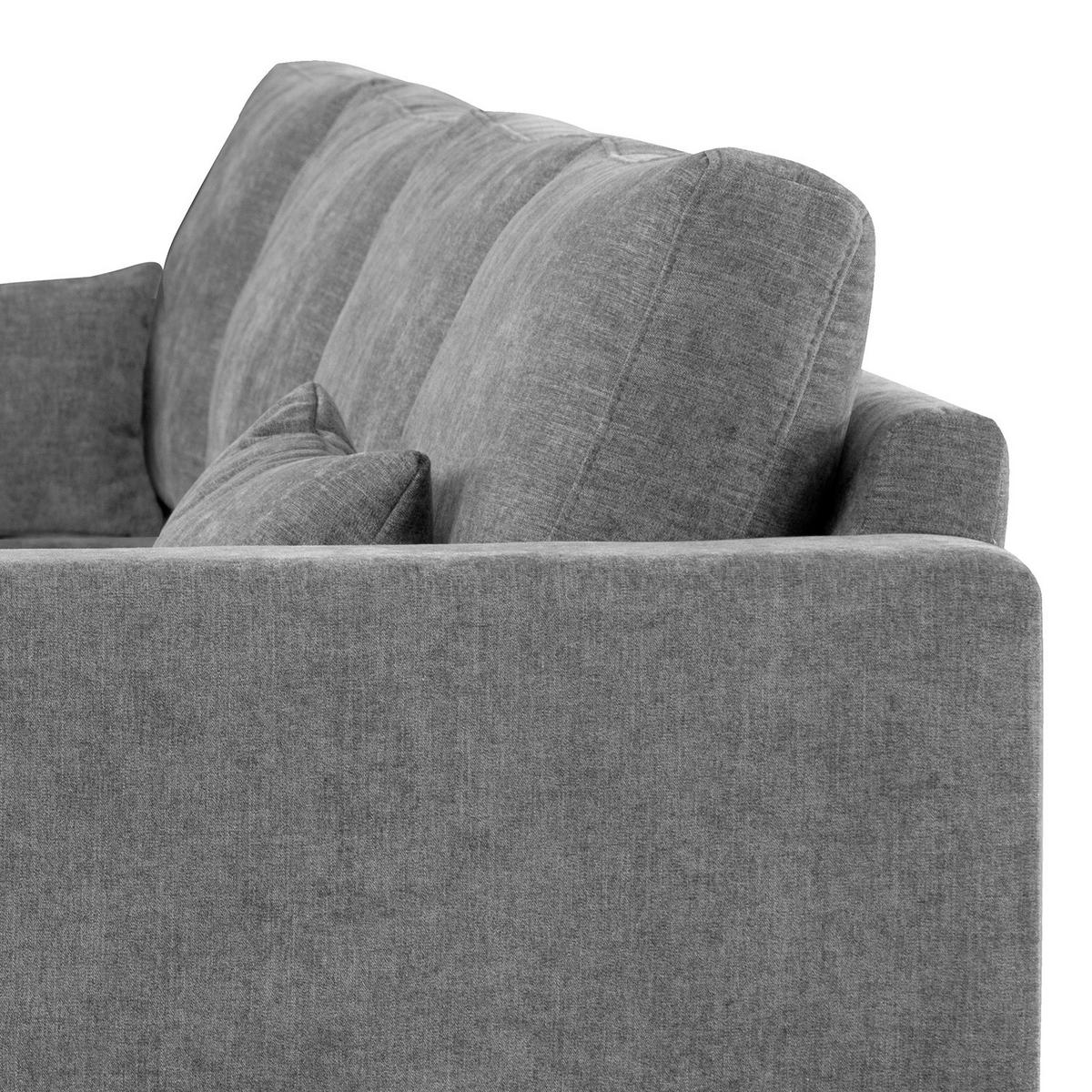 ECKSOFA mit Longchair - Eichefarben/Dunkelgrau, Eichenholz/Textil (281/153cm) - home24