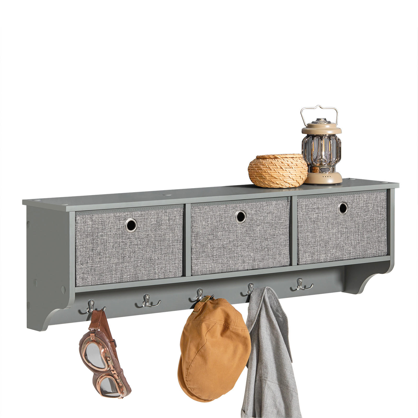 WANDGARDEROBE Grau - Grau, Holzwerkstoff (100/30/20cm) - SoBuy